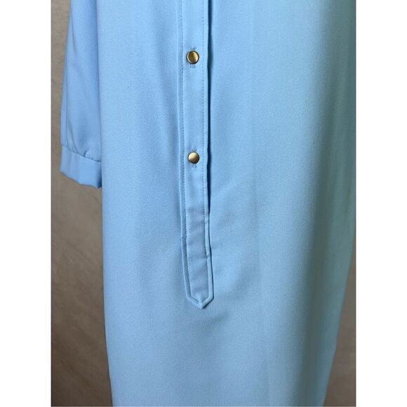 Vintage 1970s Blue Shift Dress - Picture 2 of 6